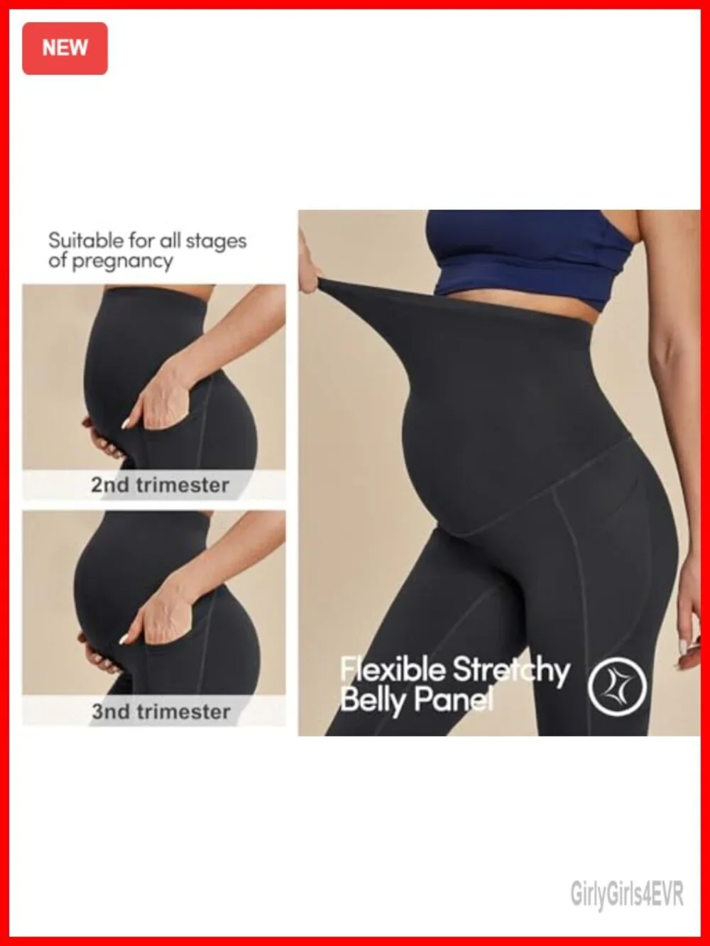 Fleece Lined Maternity Pants Flare Leggings Yoga Pants Work Pregnancy Clothes